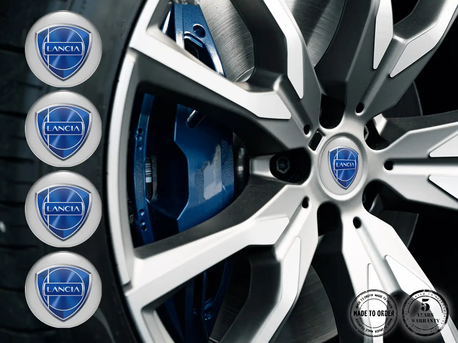 Lancia Calcomanía de Aro Estilo Edición de Cúpula Premium